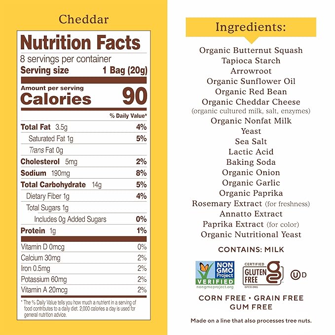Simple Mills Pop Mmms Cheddar Baked Snack Pack Crackers, Gluten Free, 8 Pack (Pack of 1)