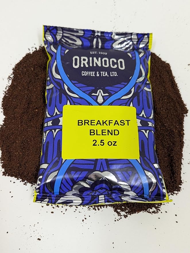 Orinoco Coffee Packets, Pre Ground Coffee Packs, Breakfast Blend Medium Roast, Bulk Bags for Drip Coffee Makers (2.5 oz Bags, Pack of 64)
