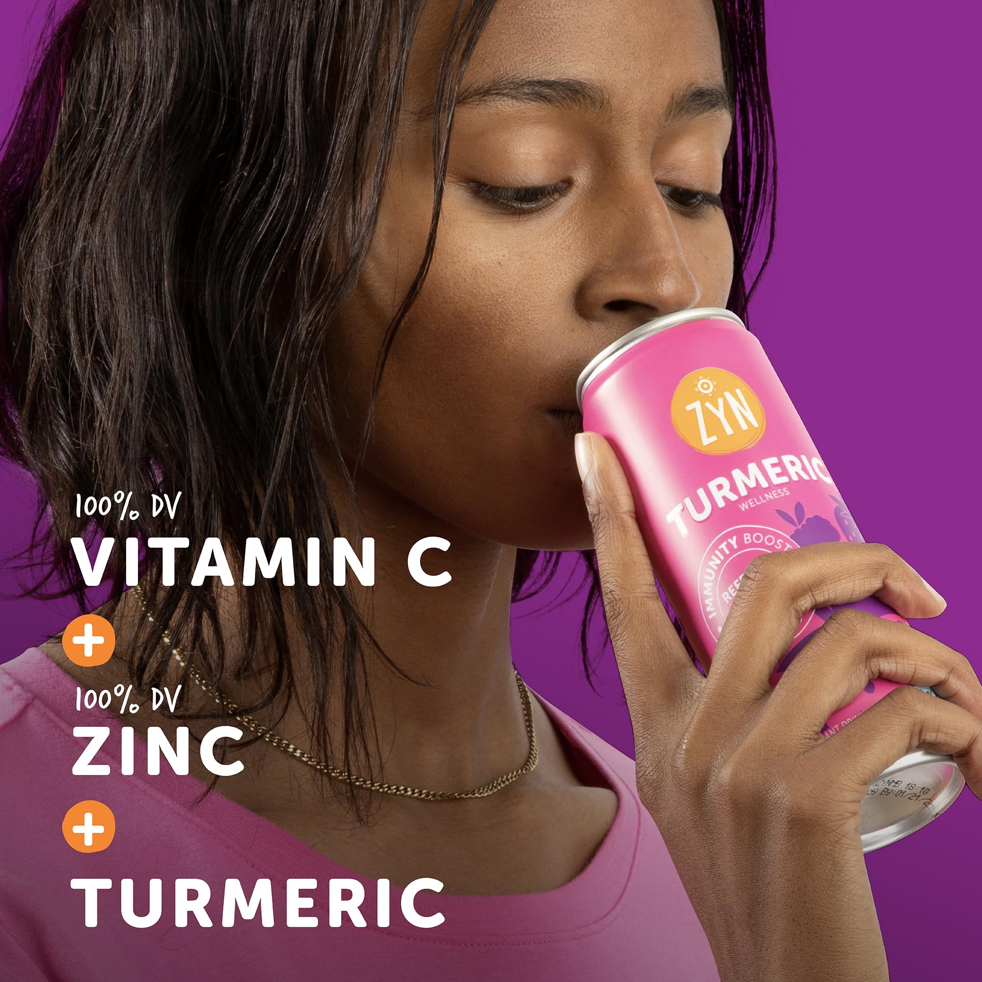 ZYN Tasty Turmeric Drink Low Cal, No Added Sugar Mixed Berry, 6 Pack