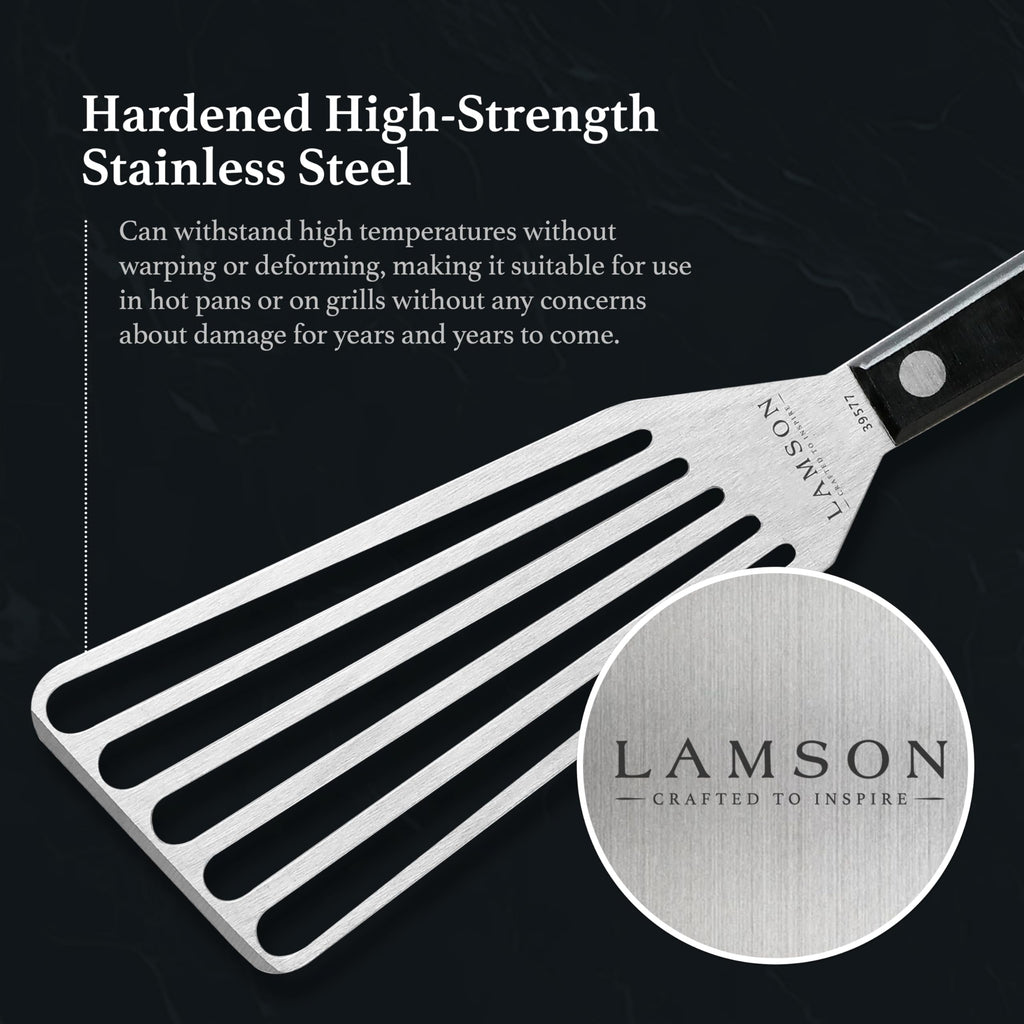Lamson Fish Spatula, Slotted Metal Turner, 3 x 6 In, Right Hand