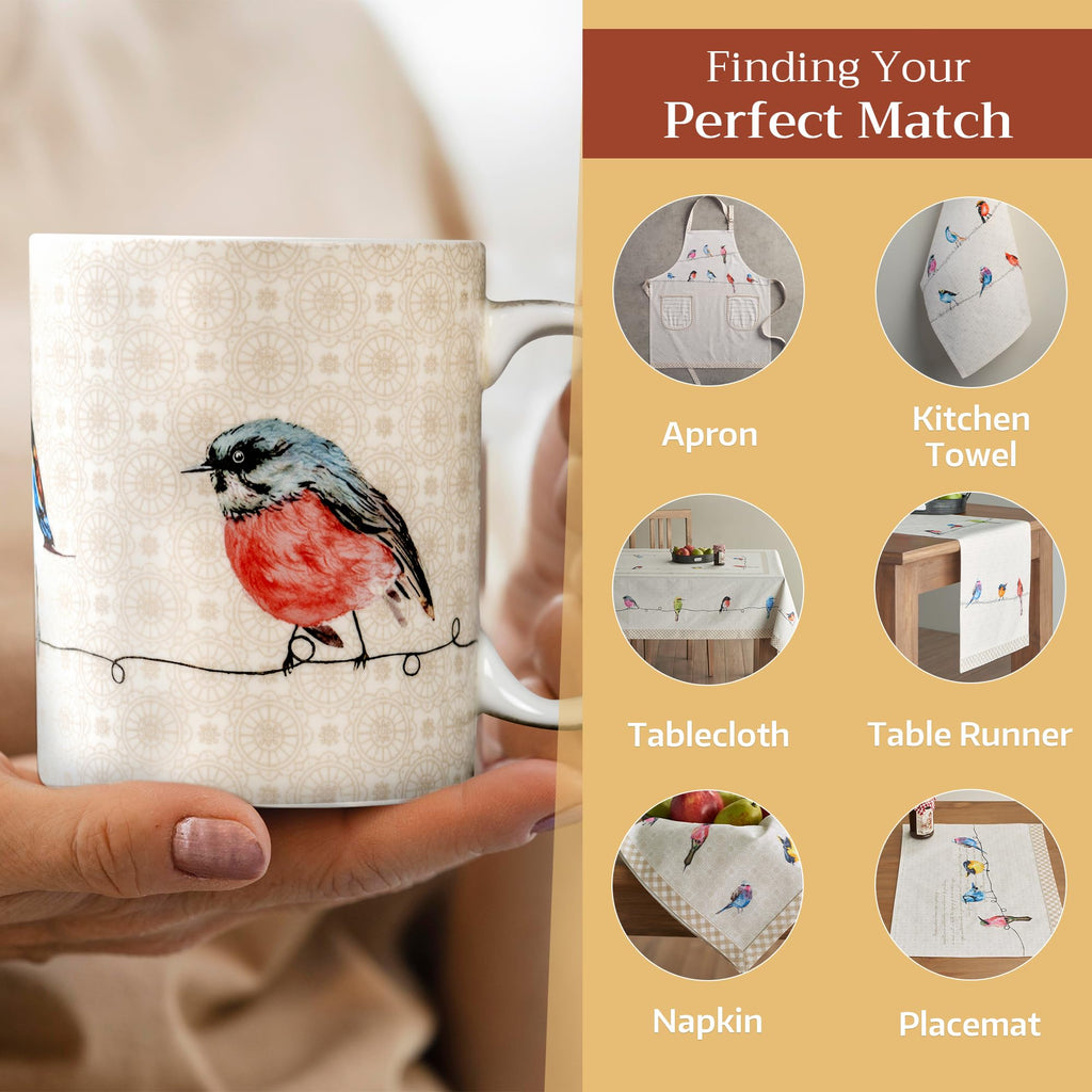 Maison d' Hermine Coffee Mug with Handles Tea Cups (15 Ounce, Pack of 1)