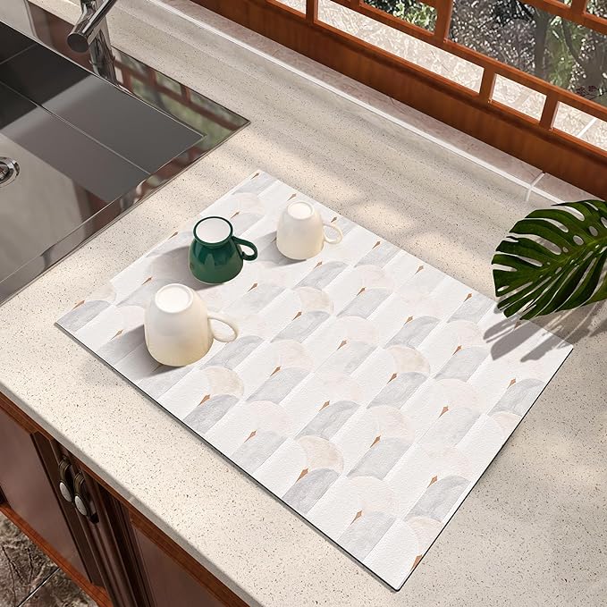 Artbloss Dish Drying Mat Absorbent Diatomite Coffee Mat, 16" x 24"