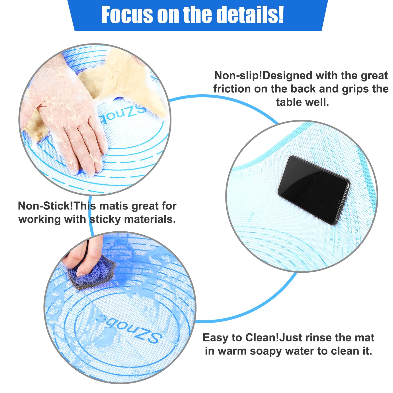 Silicone Pastry Mat 36x24 Inch Extra Large Baking Mat