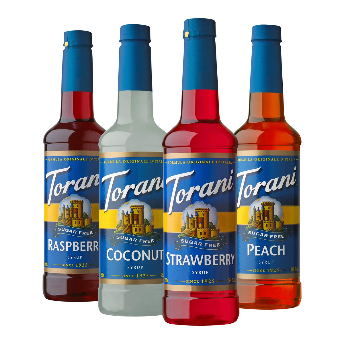 Torani Sugar Free Flavored Drink Syrup Café Variety Pack, 25.4 fl oz 4 Pack