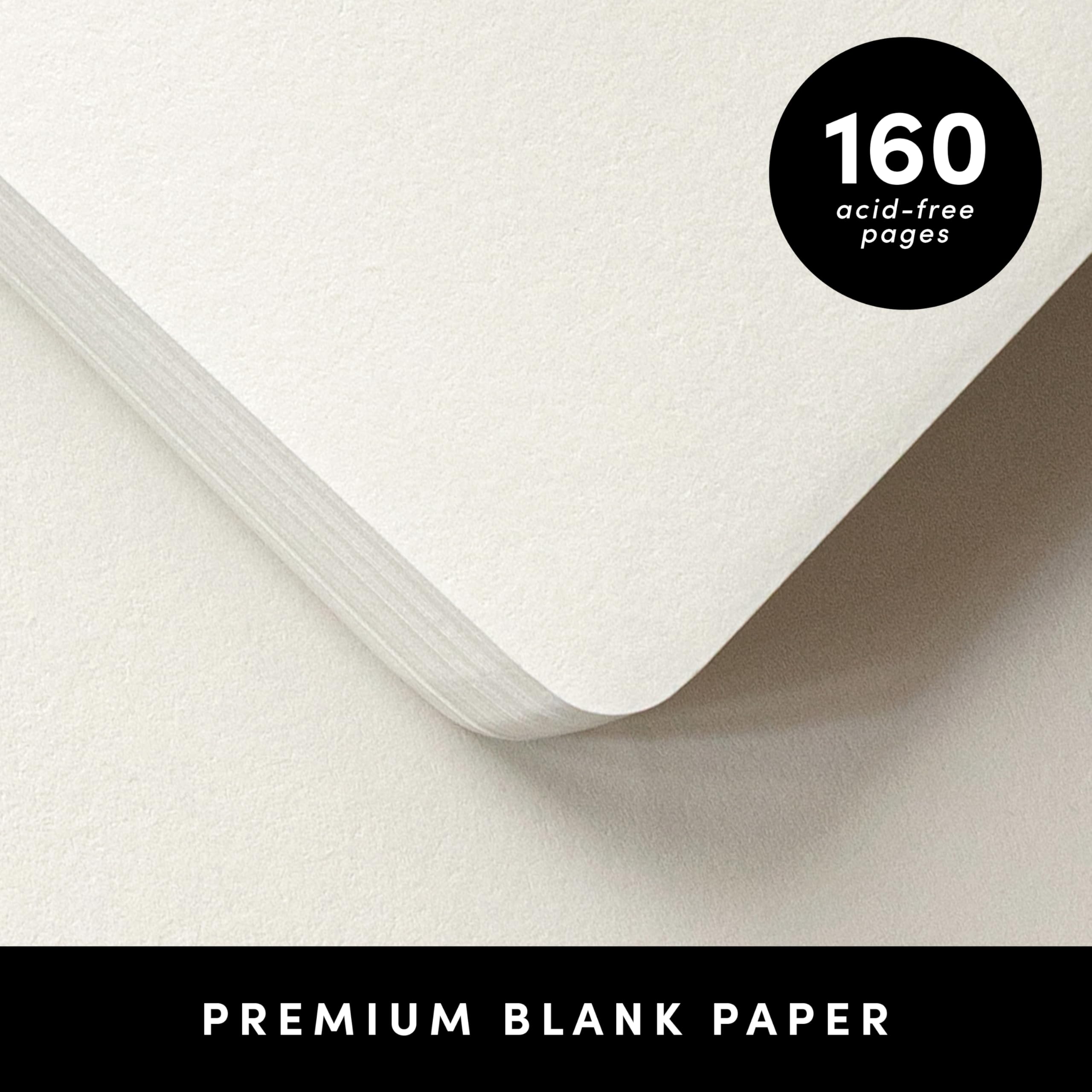 PAPERAGE Blank Journal Notebook, (Sage Green), 160 Pages, Medium 5.6 in x 8 in - 100 GSM Thick Paper – Hardcover Journaling Notebook for Work, School, Note Taking or Sketching