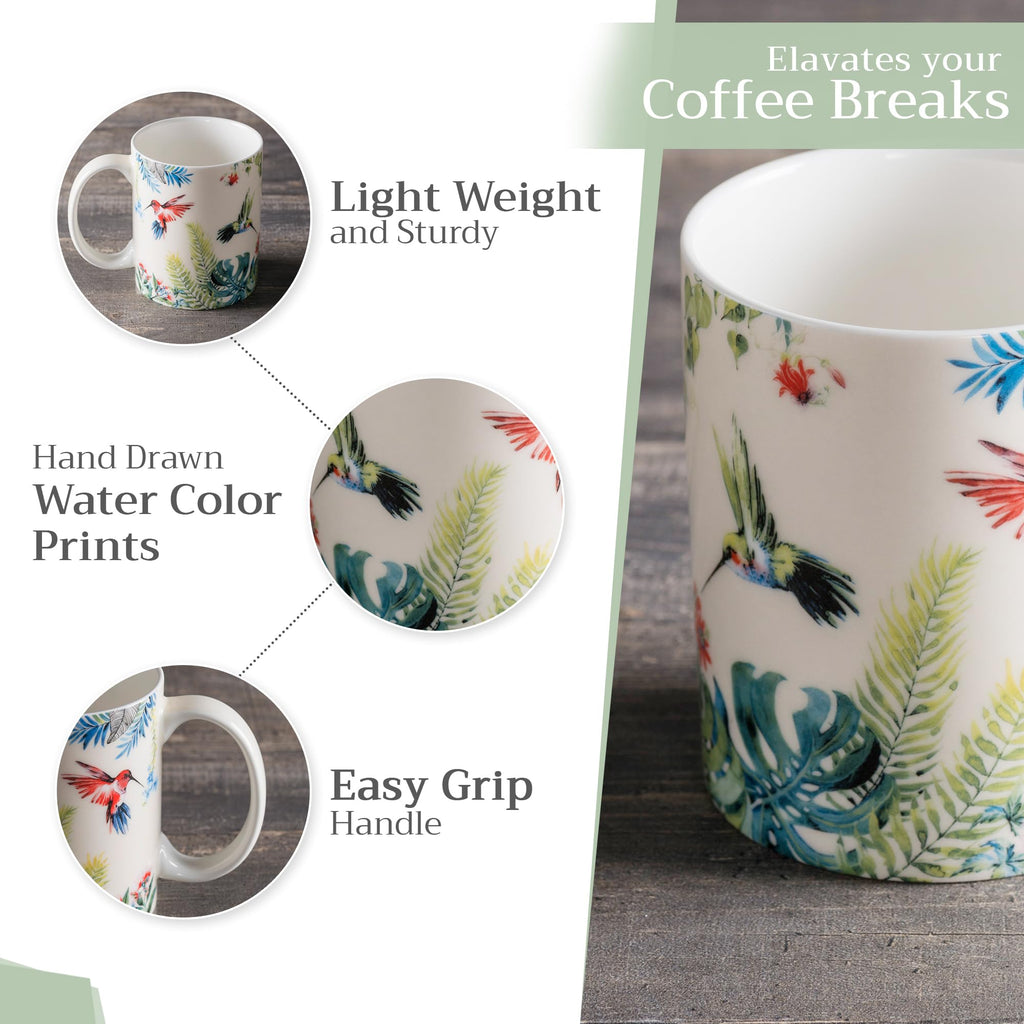 Maison d' Hermine Coffee Mug with Handles Tea Cups (12 Ounce, Pack of 1)