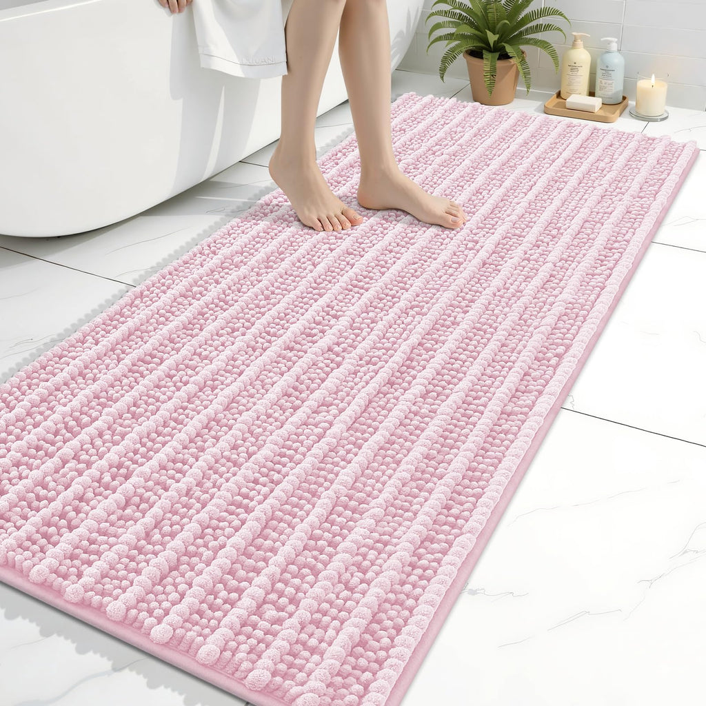 Arotive Bathroom Rugs Mat 54x24, Soft Absorbent Chenille Shaggy Bath Mat