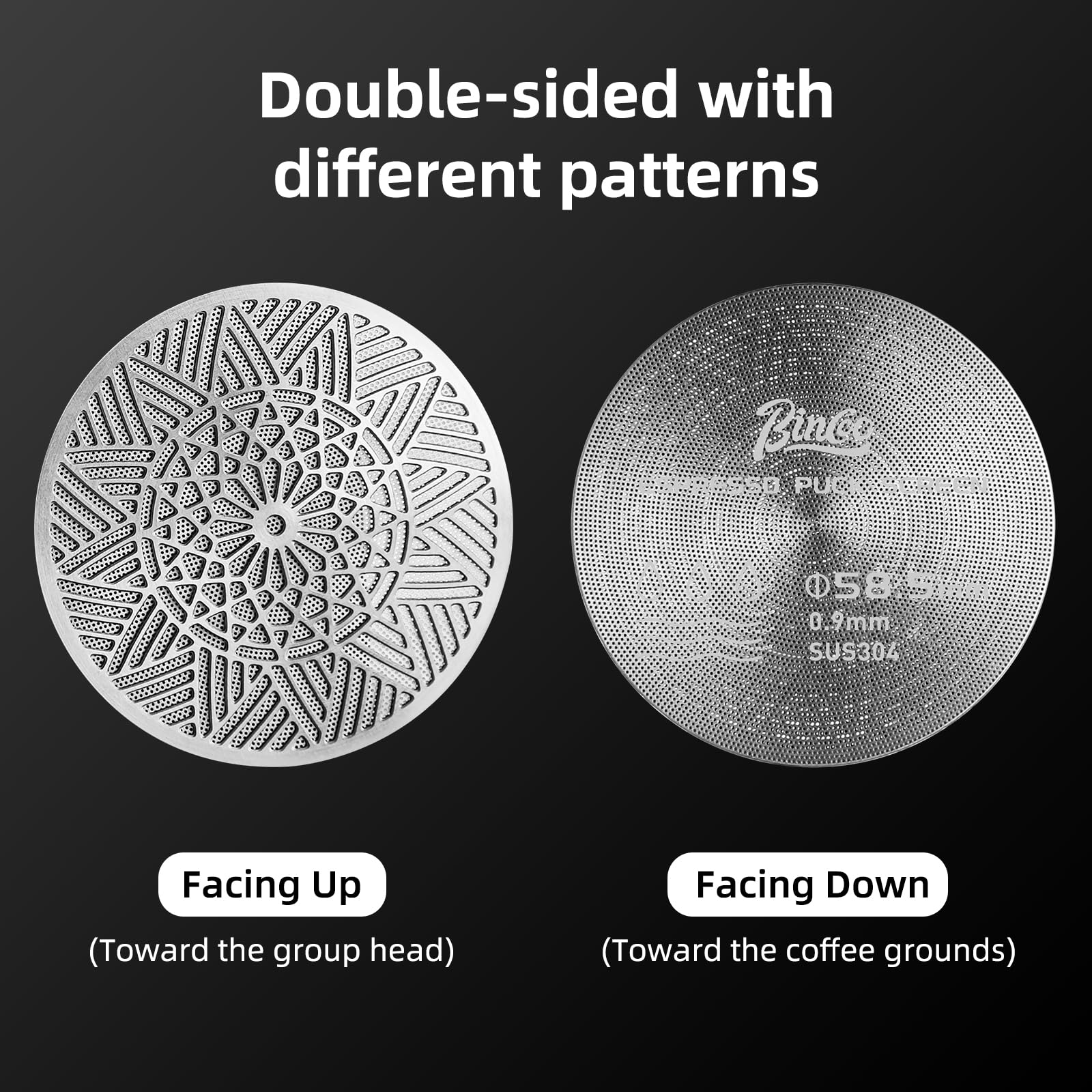 58.5mm Puck Screen - Metal Espresso Puck Screen Reusable Coffee Filter for Espresso Portafilter Filter Basket 58.5mm Thickness 150μm (1pack, 58.5 mm)
