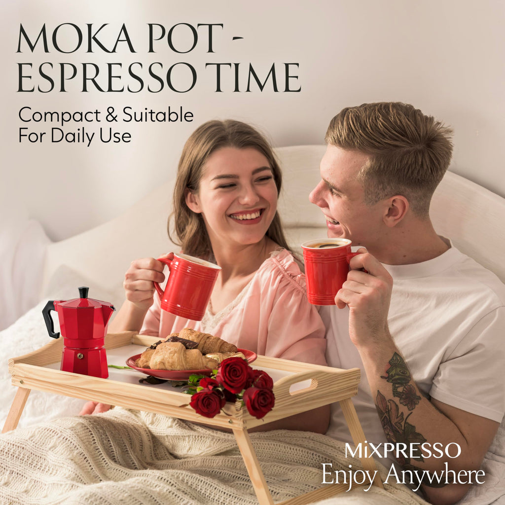 Mixpresso 3 Cup Moka Pot Stovetop Espresso Maker, Italian Cuban Coffee Pot
