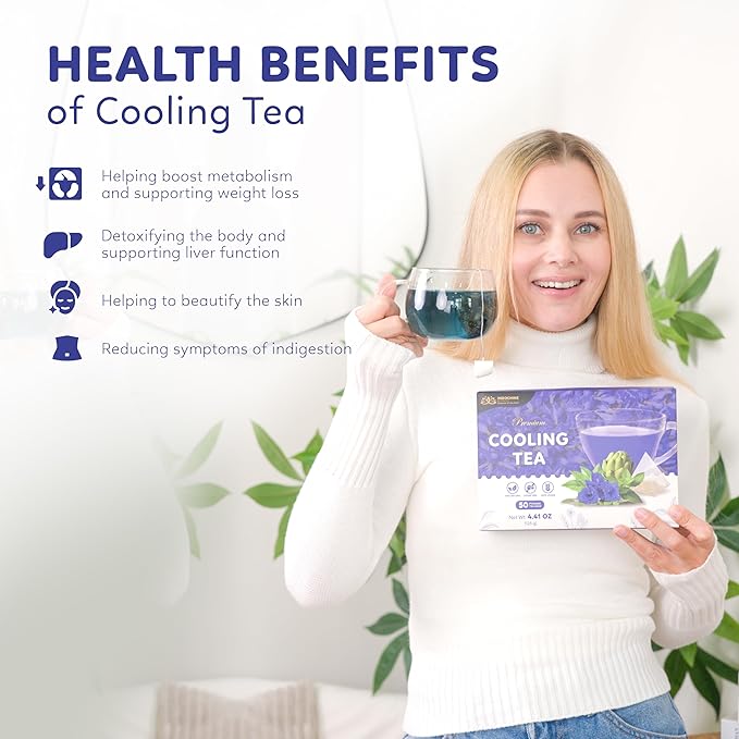Indochine Blends, 50 Tea Bags, Hibiscus Tea Bags for High Blood Pressure, Herbal Tea Bags, Caffeine-Free, No Sugar, Vegan, Supports Heart Health and Relaxation, Loose Hibiscus Flowers, All Natural Hibiscus Flowers Ingredients (50 Pyramid Bags, Cooling ...
