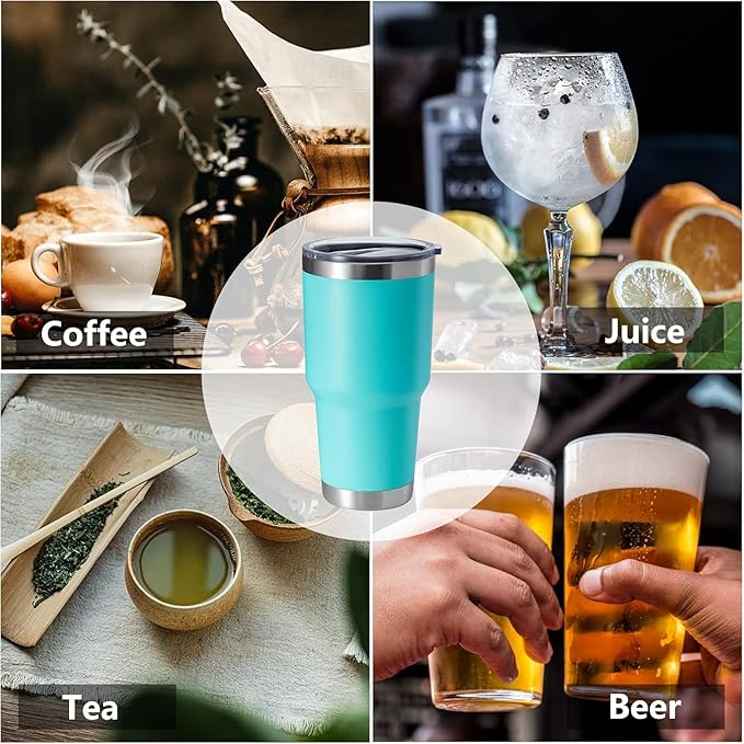 HASLE OUTFITTERS 30oz Stainless Steel Tumbler, Double Wall Vacuum Insulated Travel Mug Tumbler, Durable Insulated Coffee Mug, Gift Box Set (Green, 12)