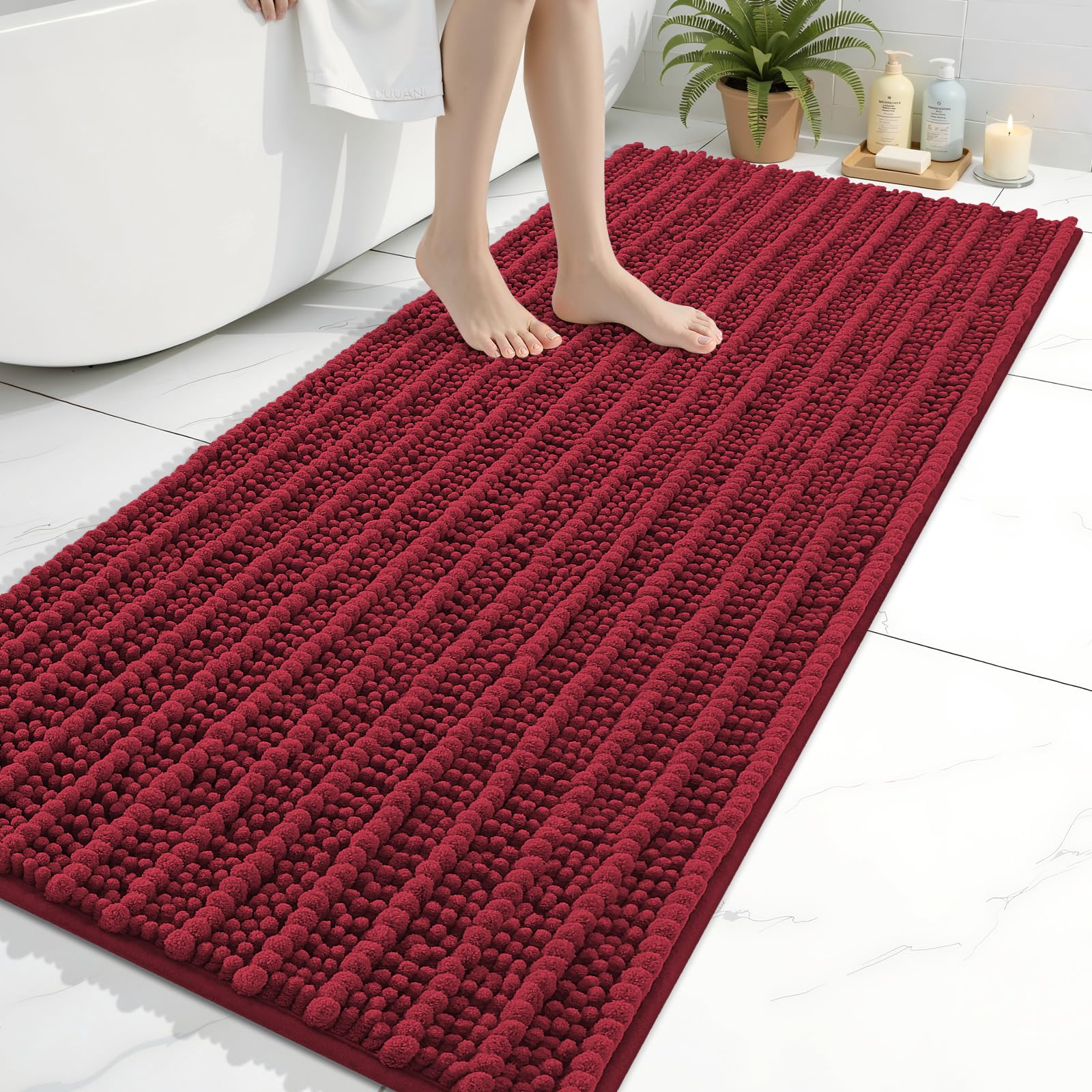 Arotive Bathroom Rugs Mat 30x17, Soft Absorbent Chenille Shaggy Bath Mat — 54" X 24"