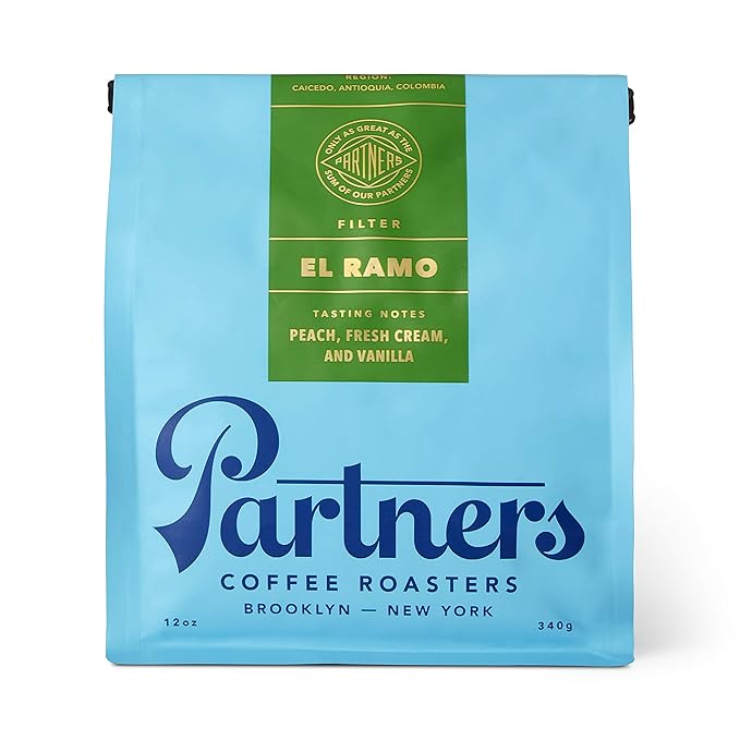 PARTNERS COFFEE ROASTERS - Whole Bean Coffee (Brooklyn - Medium Roast) 12oz - Versatile & Delicious Daily Brew - Whole Coffee Beans - Lab Tested for Mycotoxins & Heavy Metals - Hand Roasted in NYC