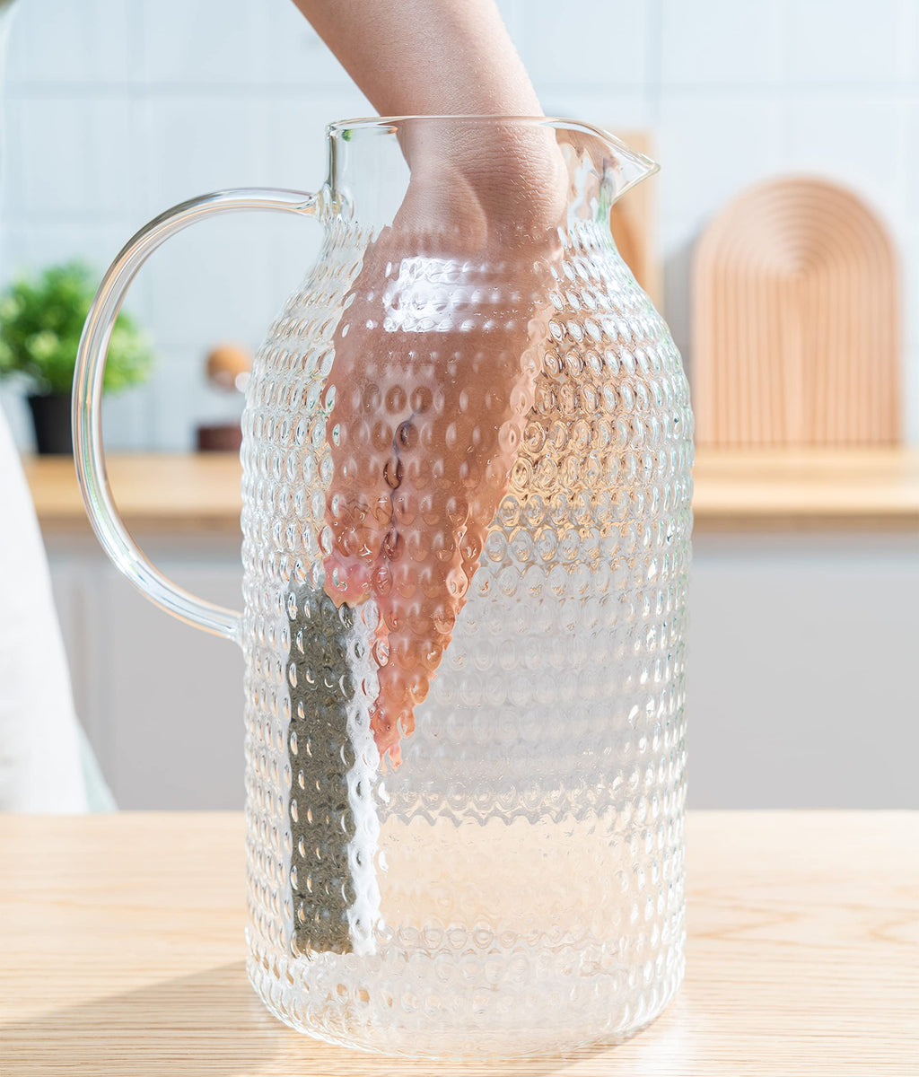 Karafu 100 Oz Borosilicate Glass Pitcher with Lid, Hot Cold Water Tea Jug