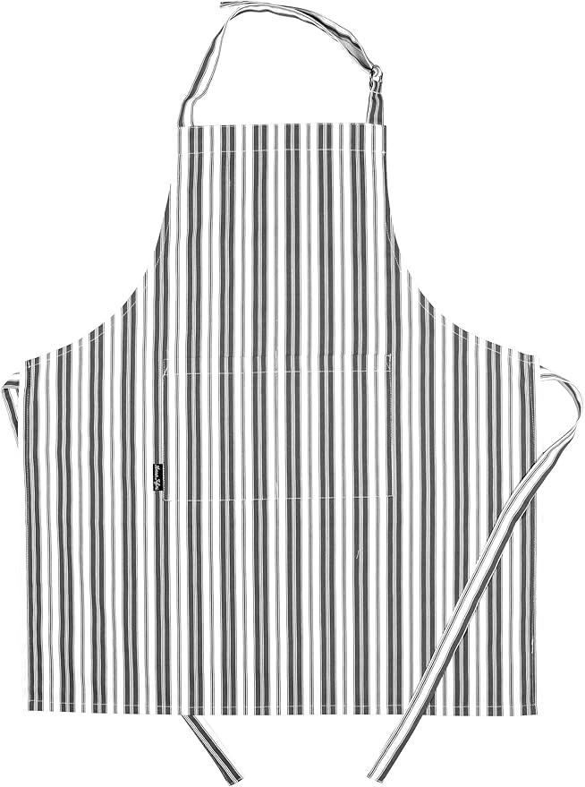 AMOUR INFINI Cotton Solid Aprons for Women with Pocket, Adjustable Strap and Waist Ties Washed Chef Aprons for Cooking, Baking and Gardening (27.5x33 Inches - Green)