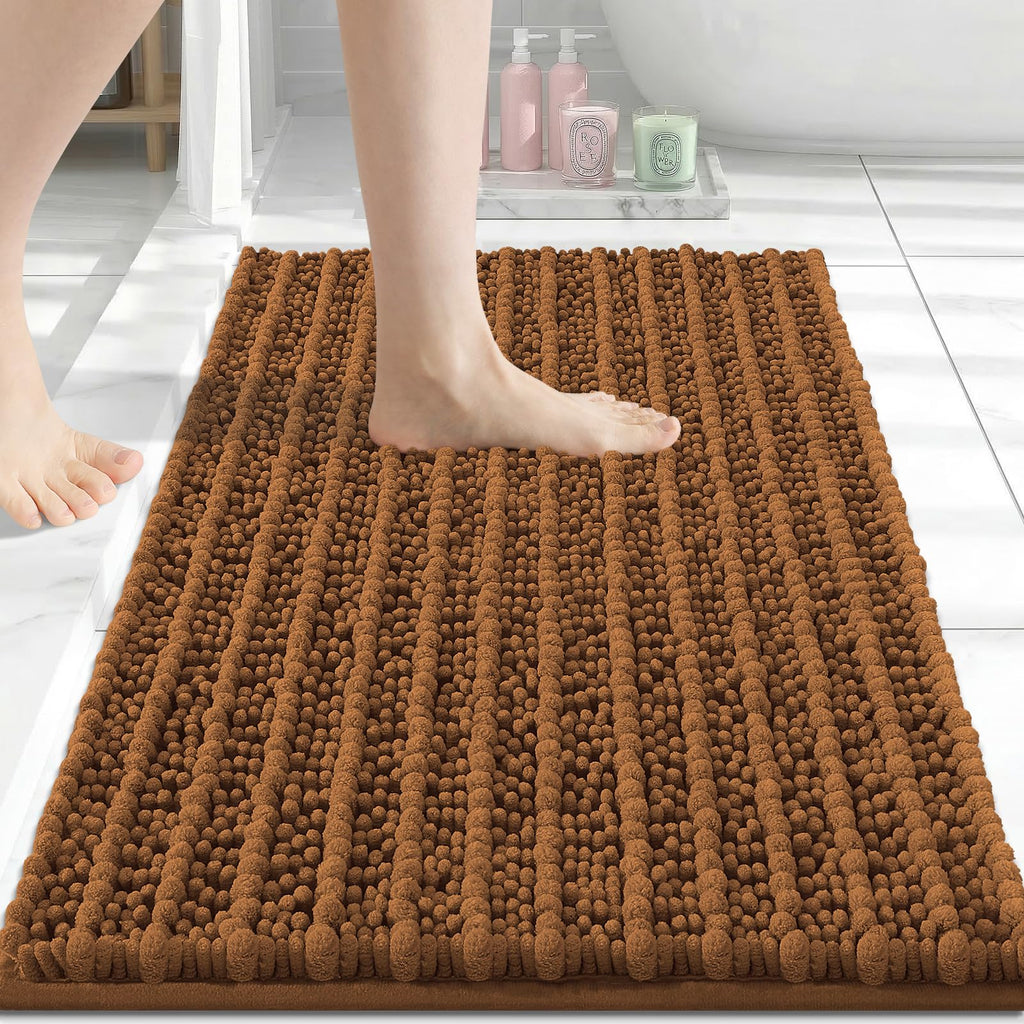Arotive Bathroom Rugs Mat 24x16, Soft Absorbent Chenille Shaggy Bath Mat