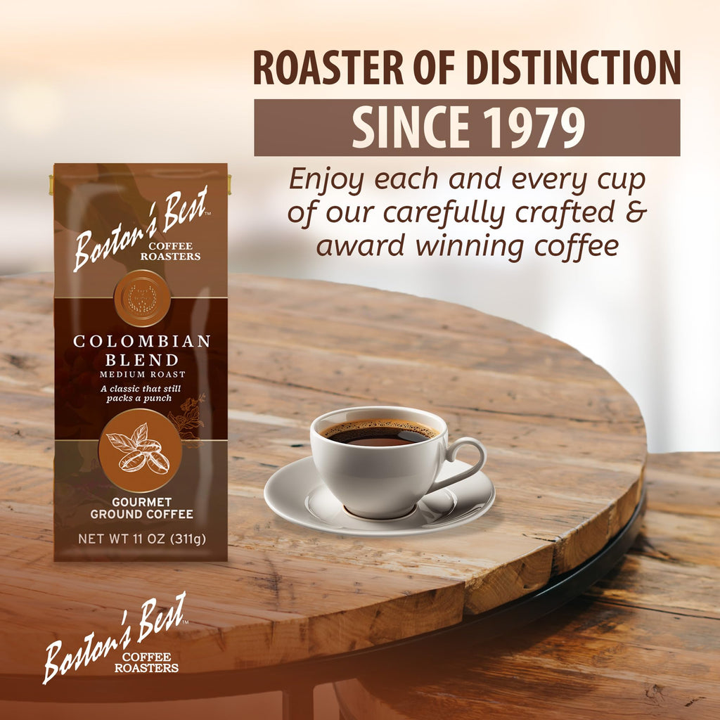 Boston’s Best Coffee - Colombian Blend Delicious Gourmet, Premium Ground Coffee, 11 oz. / 311 g Coffee Bag