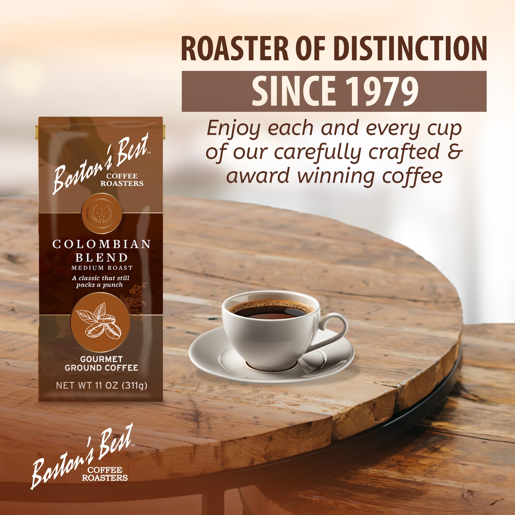 Boston’s Best Coffee - Colombian Blend Delicious Gourmet, Premium Ground Coffee, 11 oz. / 311 g Coffee Bag