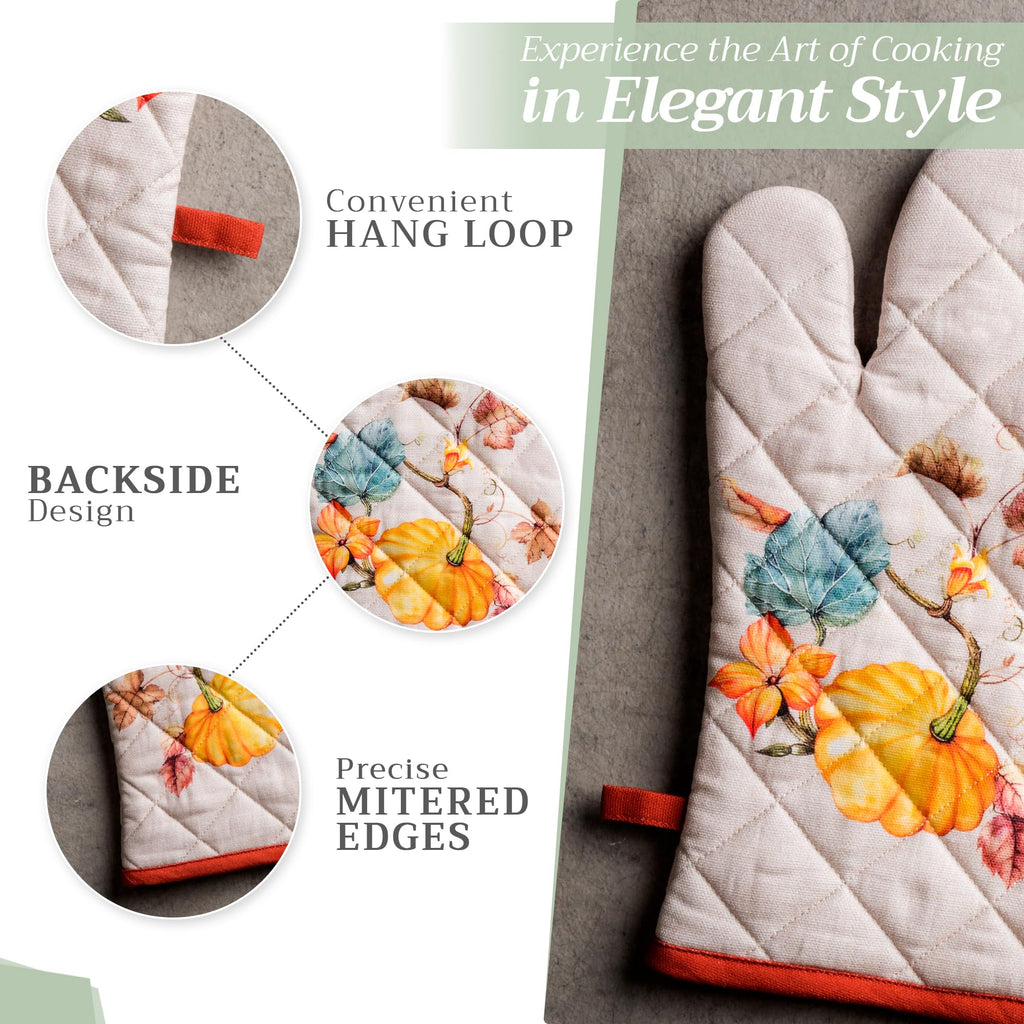 Maison d'Hermine Oven Gloves 100% Cotton Oven Mitt (7" x 13", Pack of 1)