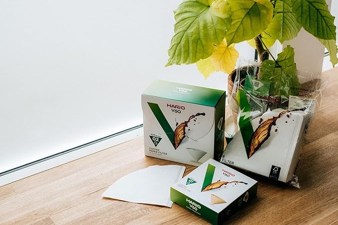 Hario V60 Paper Coffee Filter, Size 01, Natural, 40ct Box