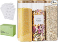 Glass Jars with Bamboo Lids 3 Pack, 74 Oz Airtight Square Storage Container, High Borosilicate Glass Kitchen Canisters for Soild food, Nuts/Cookies/Sugar/Pasta