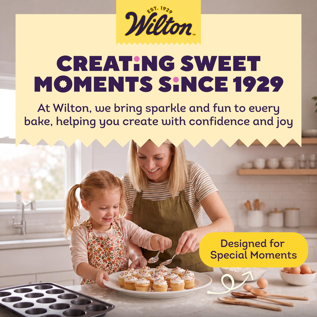 Wilton Gold Non-Stick Muffin Pan, Made Without PFAS, 12-Cup