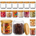 Irenare 16 Pack 17 oz Glass Containers with Lids, Food Storage Jars, Bamboo