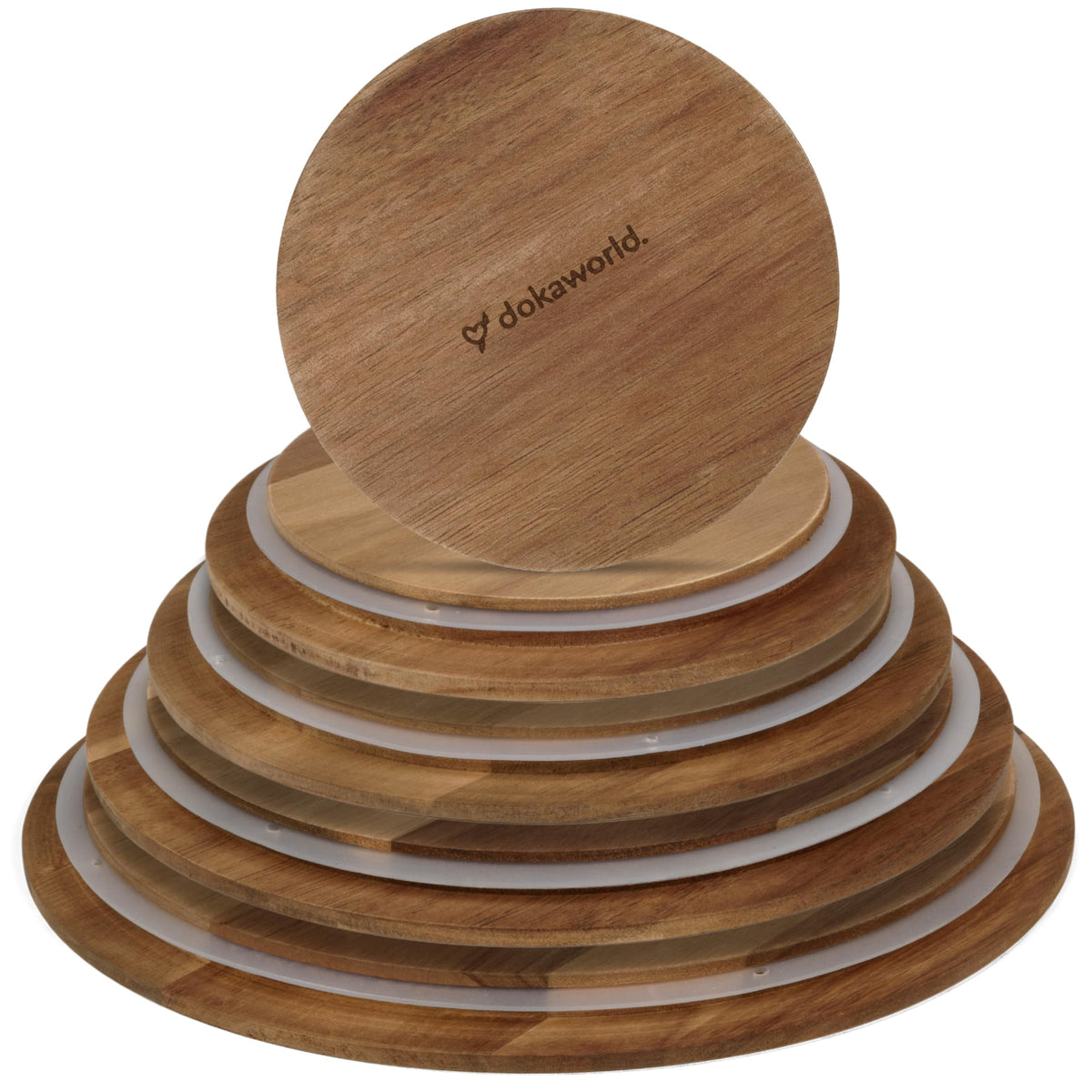 dokaworld Glass Mixing Bowls Bamboo Lids - Lids are compatible with all Glass Mixing Bowls Set