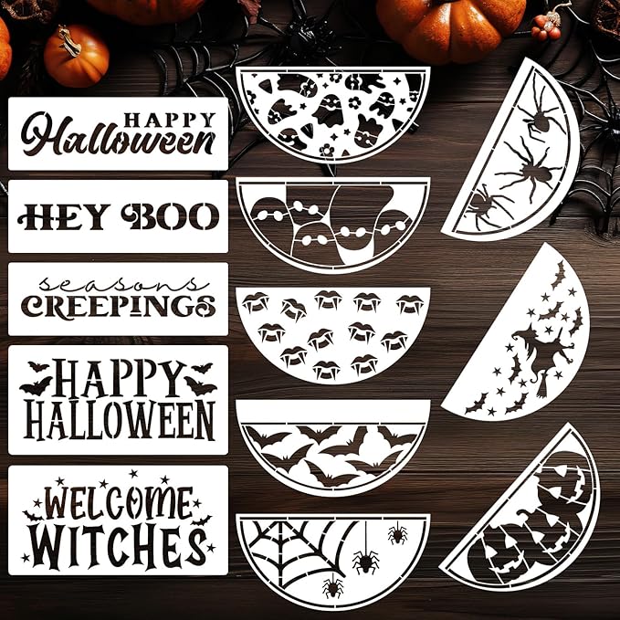 Halloween Stencils for Painting on Wood 12" Halloween Stencils for Crafts