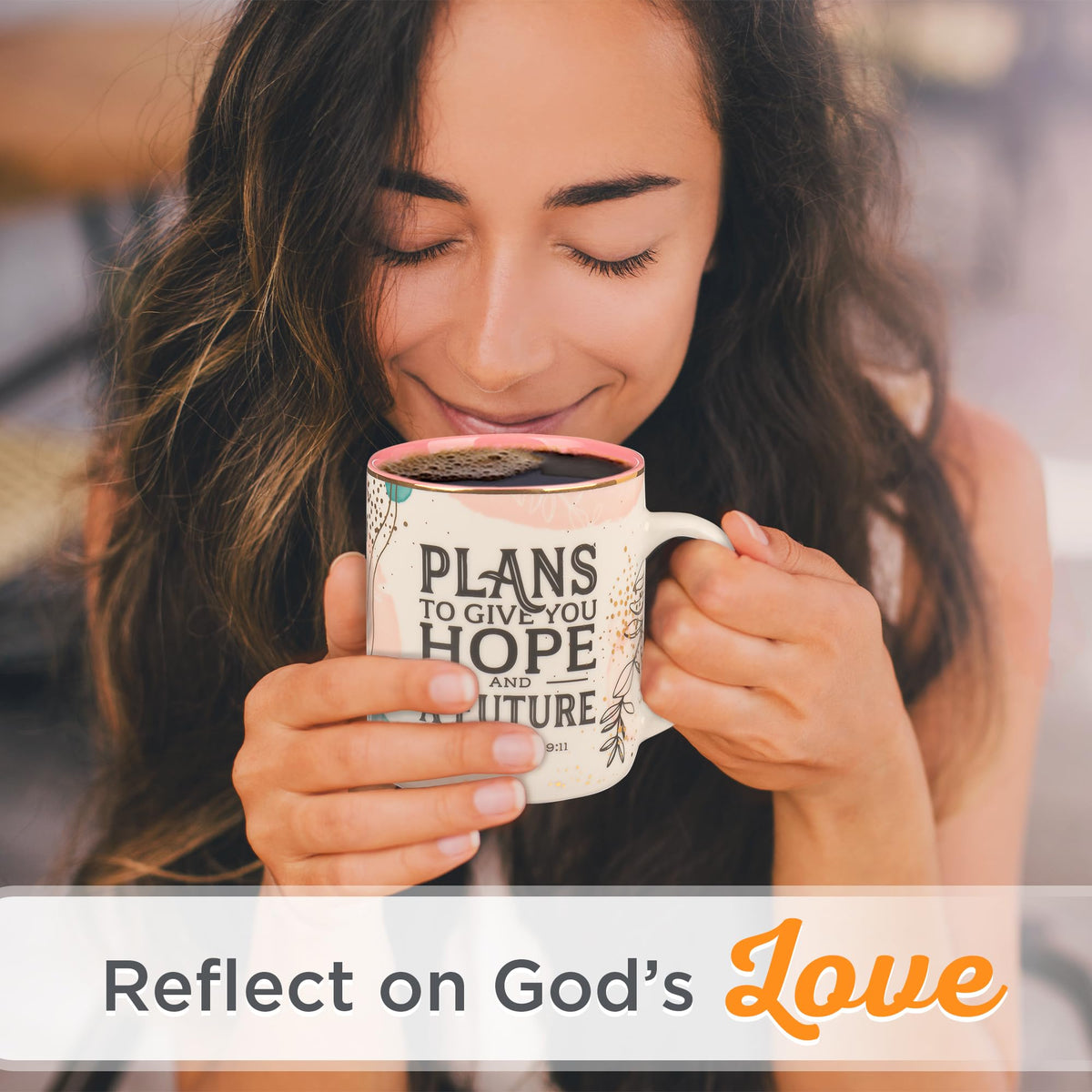 Christian Art Gifts Floral Ceramic Coffee Mug – 14 oz. Lead and Cadmium-free, Non-Toxic Inspirational Scripture Coffee and Tea Mug for Women with Bible Verse: Plans to Give You A Hope –Jeremiah 29:11
