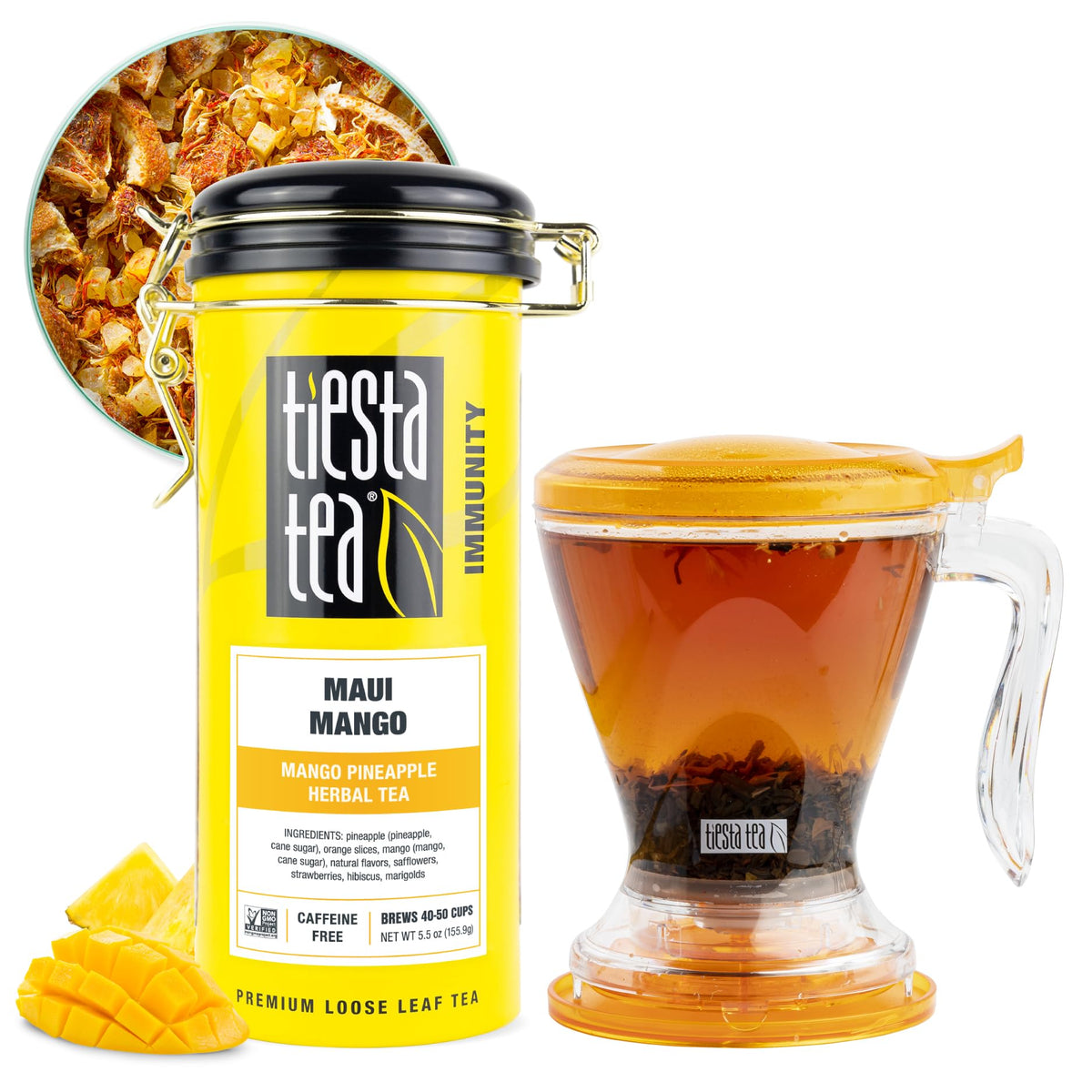 Tiesta Tea - Maui Mango, Loose Leaf, Mango Pineapple Herbal Tea, 33oz