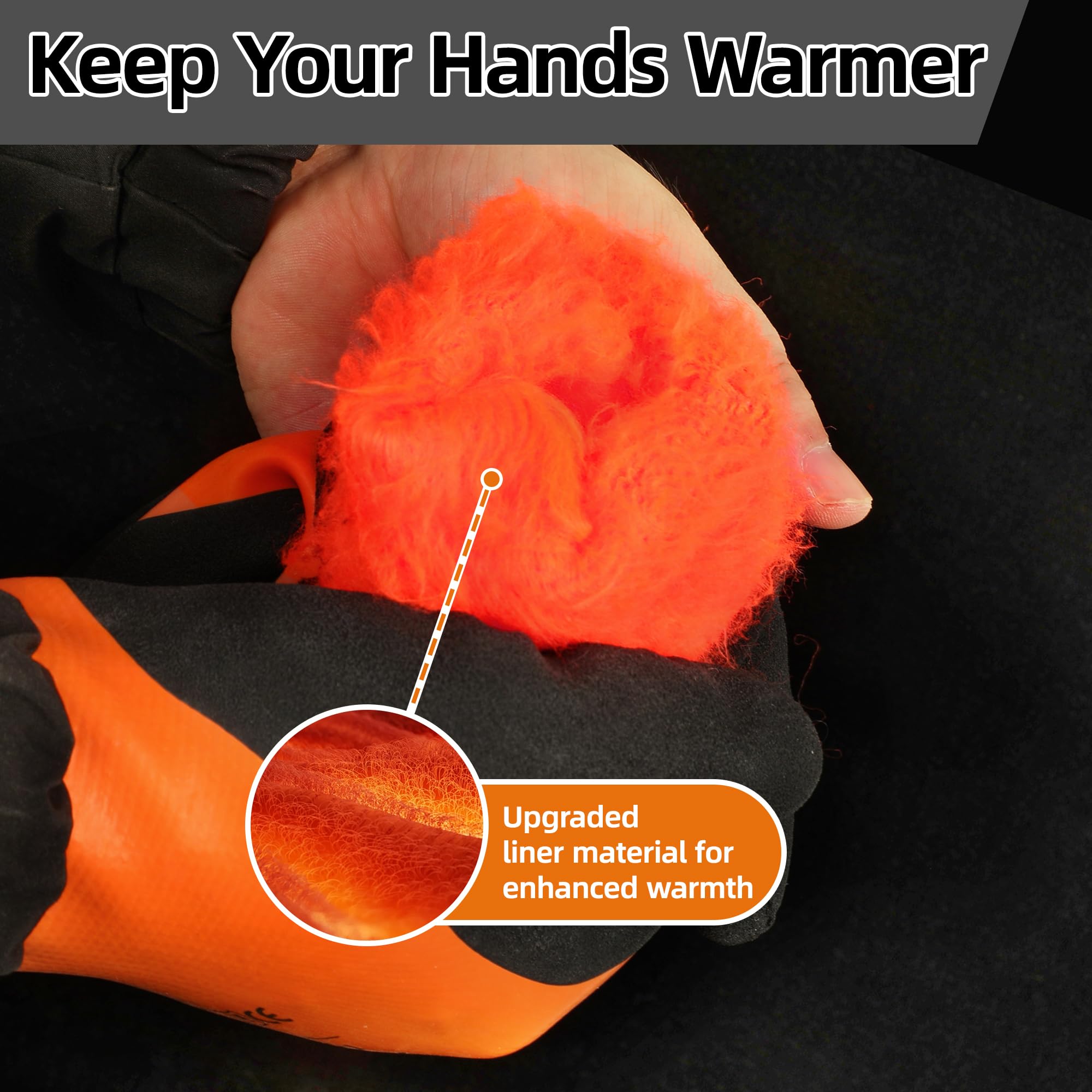 Schwer 100% Waterproof Winter Work Gloves Latex Coated, CR3302-1, XXL