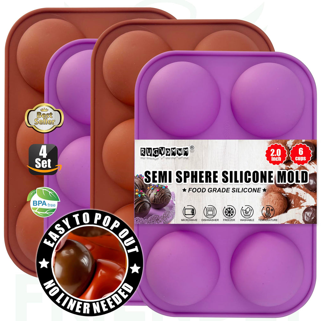 RUGVOMWM Silicone Cake Mold，6-Link Small Round Cake Mold - 2pack…