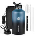 Insulated Water Bottle 64 oz, Triple Wall Vacuum Stainless Steel Water Bottles (Cold for 48 Hrs), Leak Proof & Non-BPA, Half Gallon Water Flask Jug Wide Mouth Straw Lid & Spout Lid