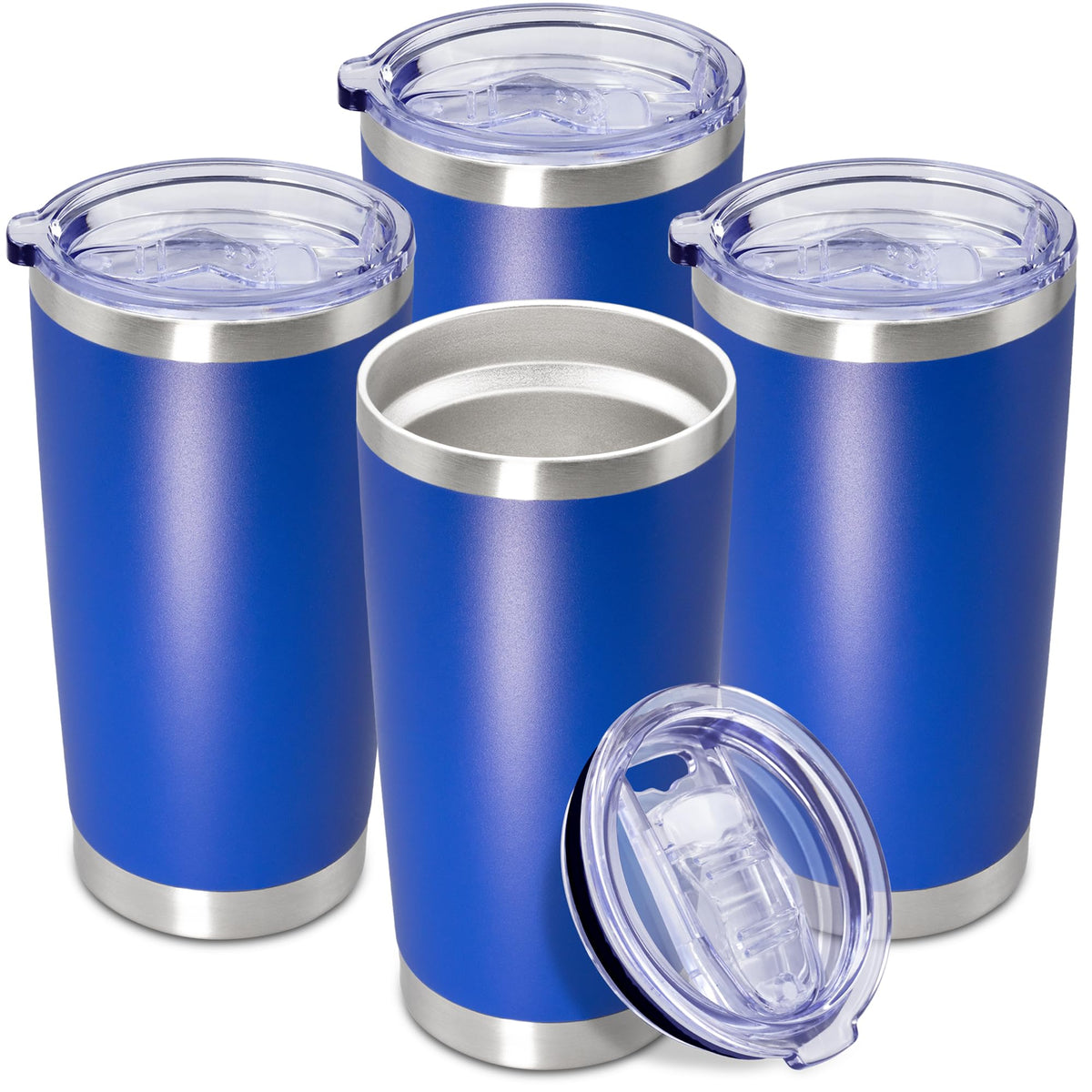20oz Tumbler Insulated Coffee Tumblers with Lid Stainless Steel Black 8P