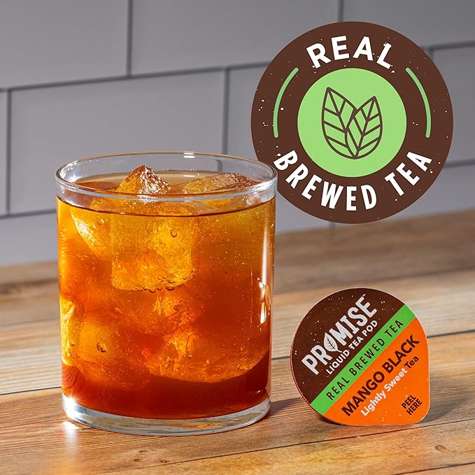 Promise Tea by Java House - Cold-Brewed Tea Concentrate Pods - Ethically Sourced - Mango Black Lightly Sweet Tea - Pack of 12