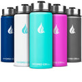 HYDRO CELL Stainless Steel Sport Water Bottle with Straw - Keeps Drinks Cold & Hot via a Leak Proof Metal Triple Insulated Vacuum Flask for All Sports and Outdoors Activities (Teal 18oz)