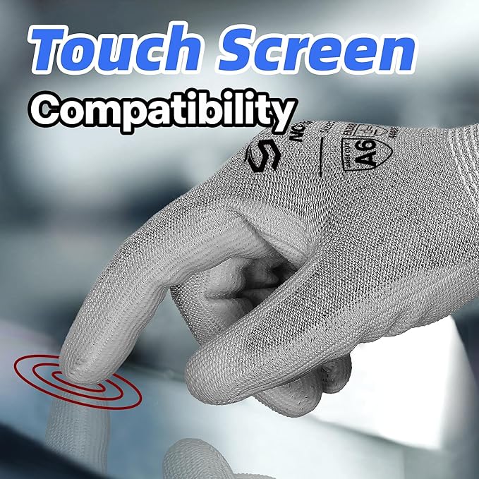 Schwer 3 Pairs Cut Resistant Gloves ANSI A6 Cut Proof Work Gloves, Touchscreen, for Men and Women Used to Woodworking, Glass Cutting, Construction, Cargo Handling, Material Sorting, Car Repair, M