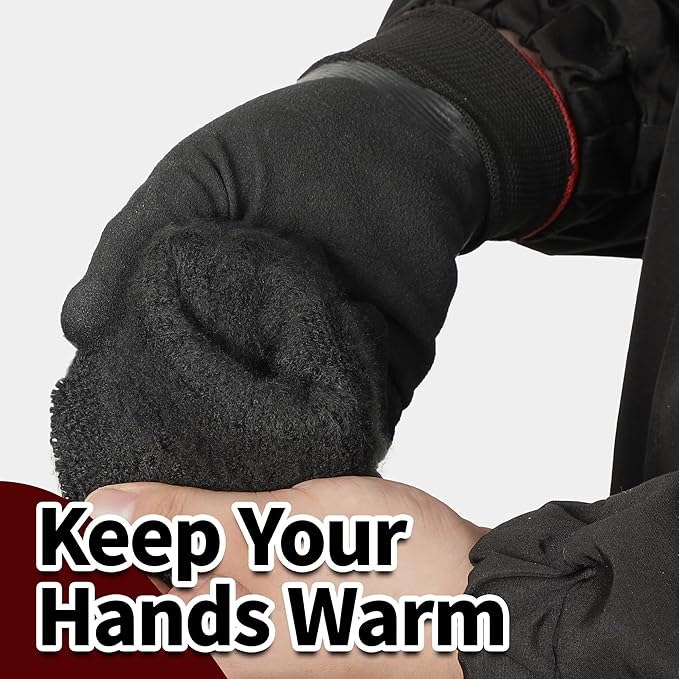 Schwer FreezeGuard Winter Work Gloves, ANSI A2 Cut Resistant Freezer Gloves for Outdoor Cold Weather Keep Hands Warm, Waterproof Gloves for Shoveling Snow, Ice Fishing, L