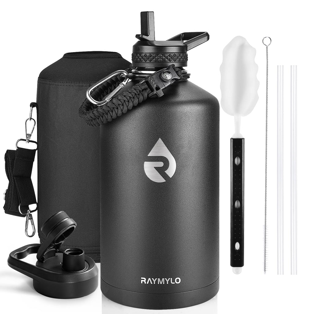 RAYMYLO One Gallon Water Bottle Insulated 128 oz, Stainless Steel