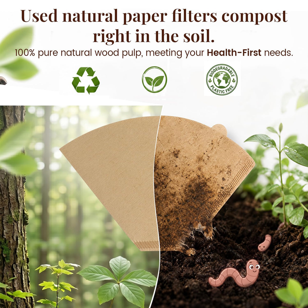 Clinuse 160Pcs #4 Coffee Filters 8-12 Cup, Filters for Ninja Coffee Maker