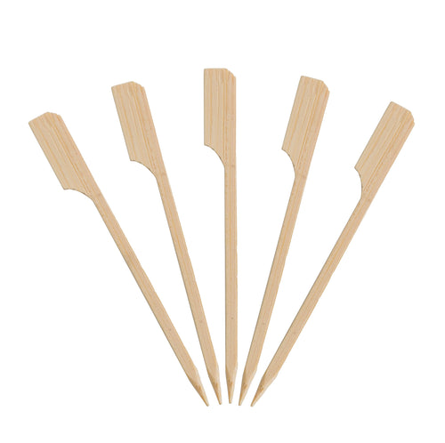 1000 Count | KingSeal Natural Green Bamboo Wood Paddle Picks, Skewers for Appetizers and Cocktails, 6 Inches, Bulk Pack - 10 Packs of 100