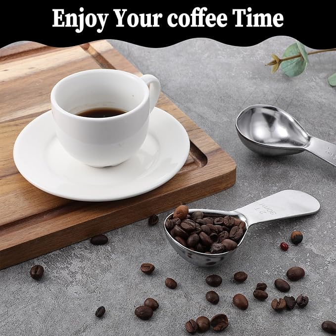 2 Pcs 2 Tbsp Scoop, Stainless Steel 2 Tablespoon Capacity, 30ml Short-Handled Coffee Scoop for Ground Coffees Fits Inside Canisters