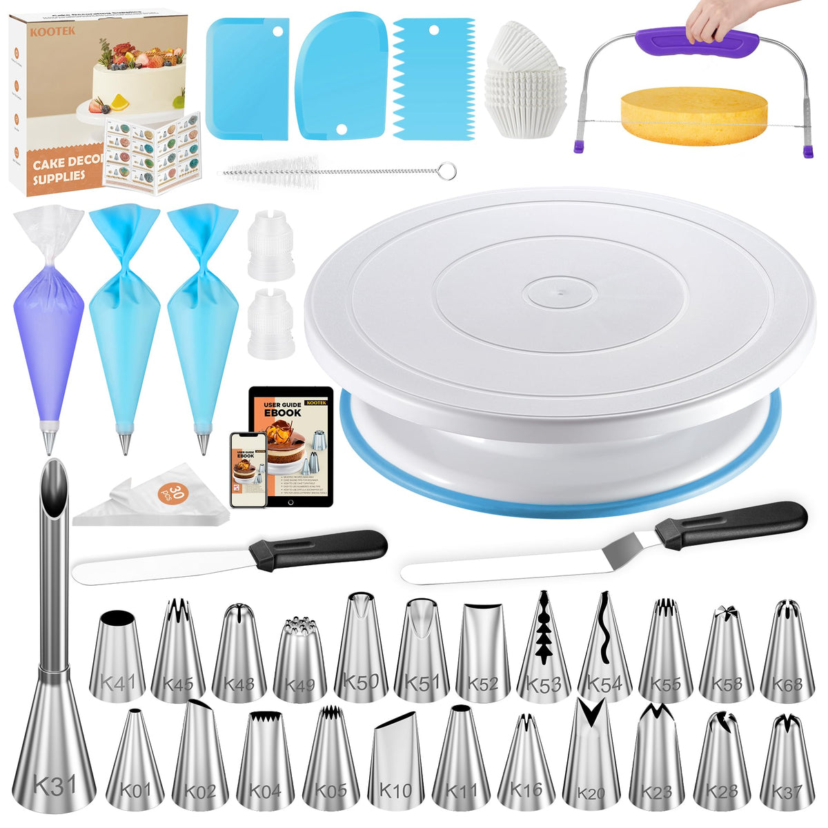 Kootek 96 Cake Decorating Kit Baking Supplies for Beginner & Professional