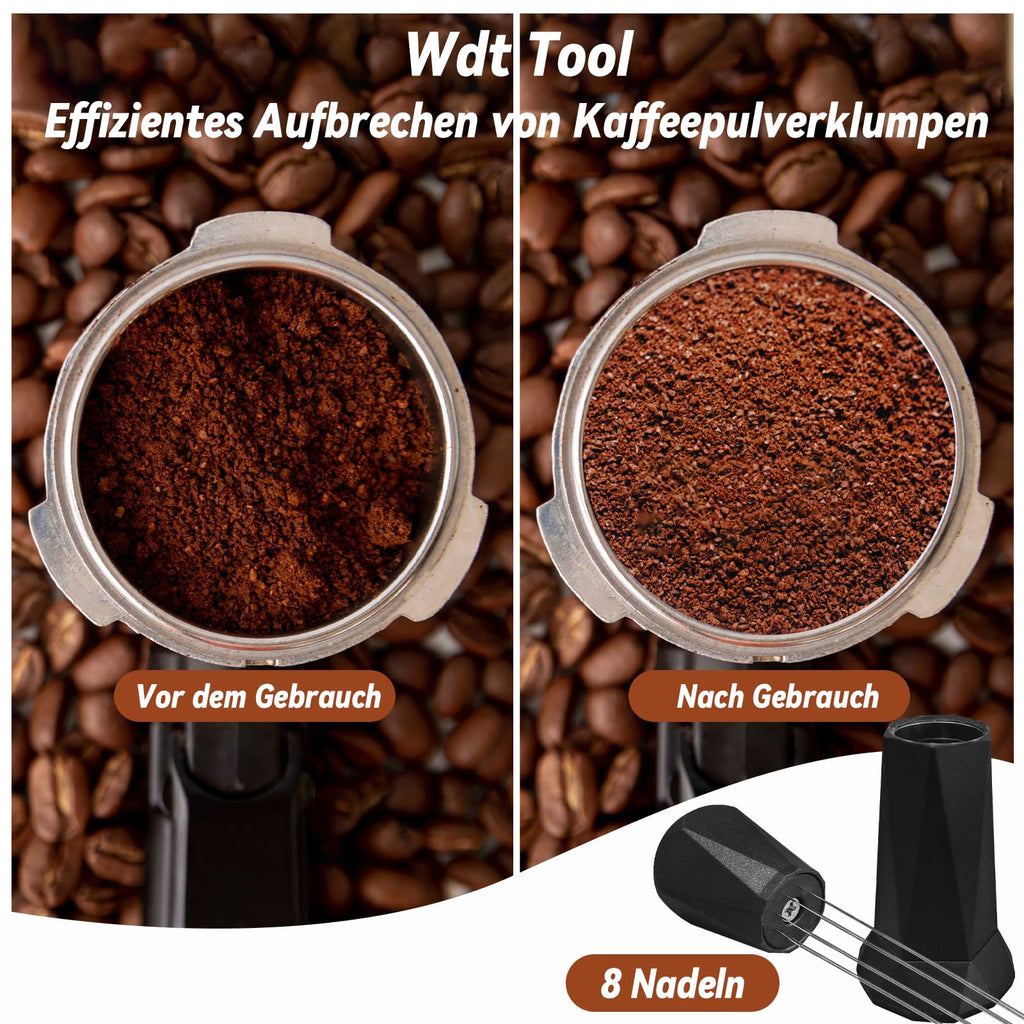 58mm Espresso Accessories Kit, Espresso Tamper Tools, 58mm Tamper with Espresso Distribution Tool and Silicone Tamper Mat, Coffee Tamper Set, Espresso Machine Accessories for 58mm Portafilters