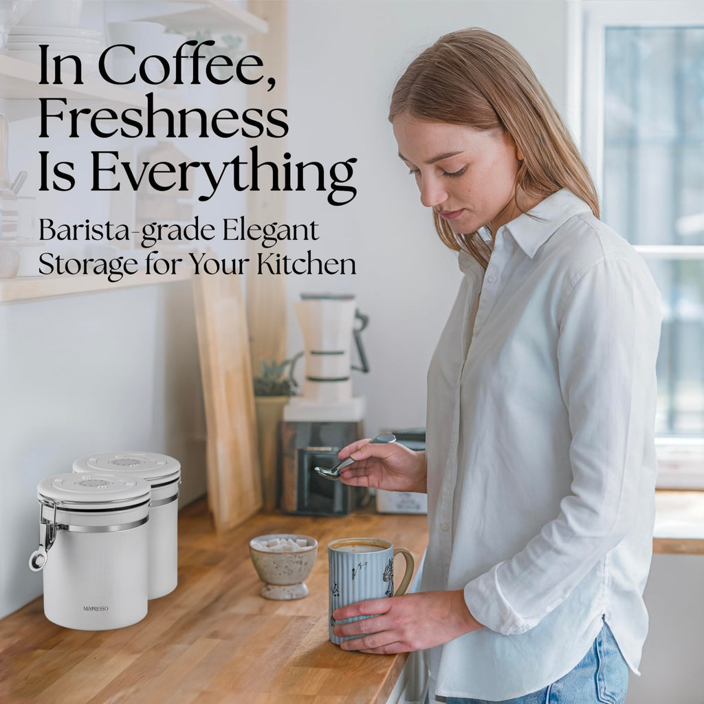 Mixpresso Coffee Canister, Airtight Coffee Bean Storage Container 16oz