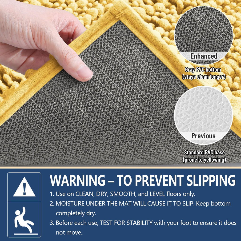 Arotive Bathroom Rugs Mat 54x24, Soft Absorbent Chenille Shaggy Bath Mat