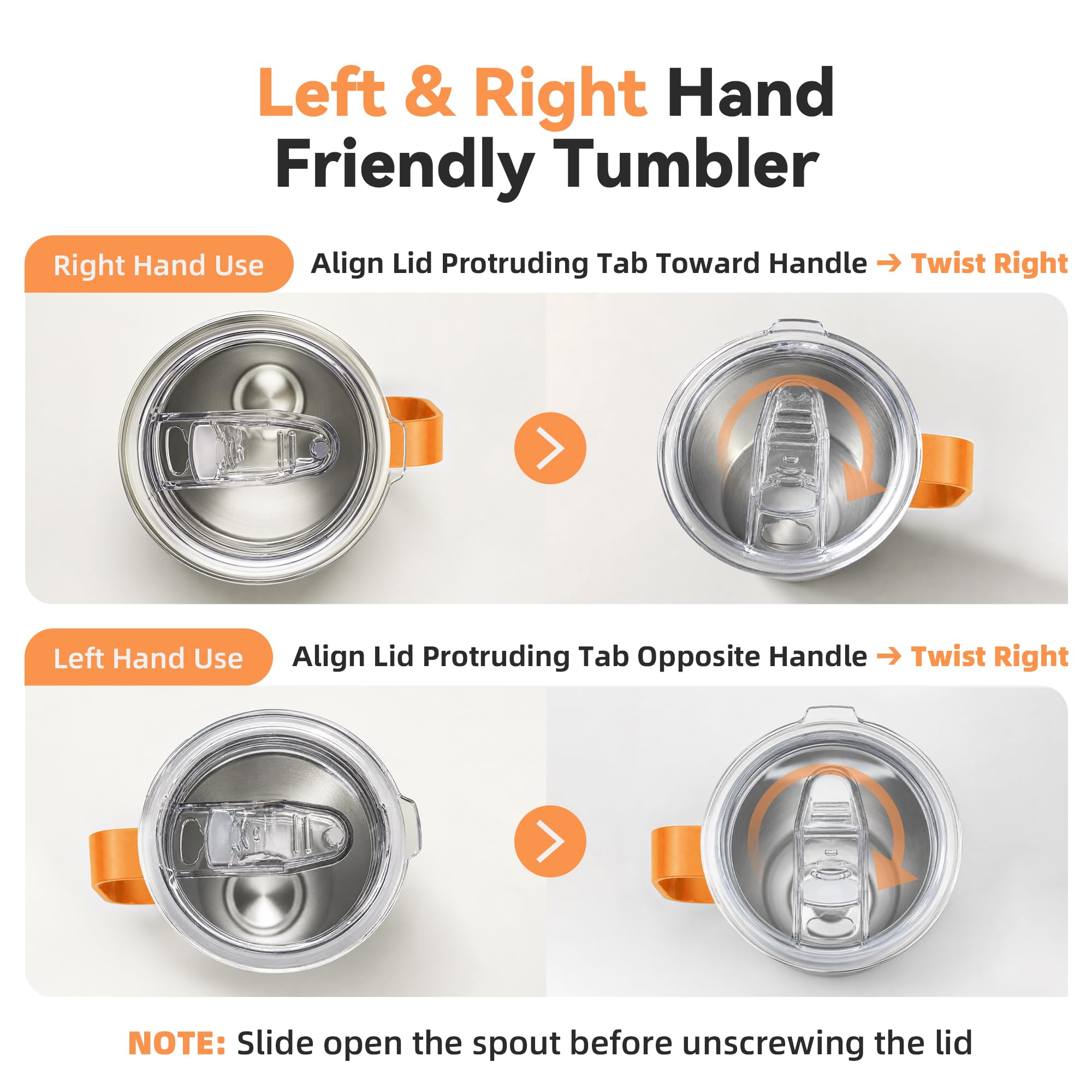 Cool Yoleb 30 oz Stainless Steel Tumblers Bulk with Handle and Lid, 4 Pack