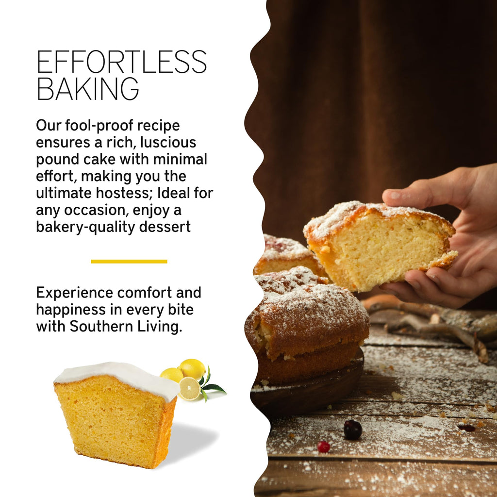 Southern Living Meyer Lemon Pound Cake Mix, Gourmet, Moist, Buttery Flavor with Easy Glaze, Perfect for 8-12 Servings, 1 Box
