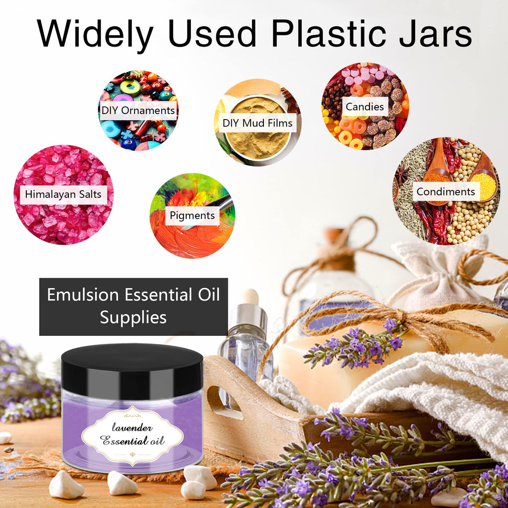PeacePeo Plastic Jars with Lids 4 OZ, 72 Pack Clear Slime Containers